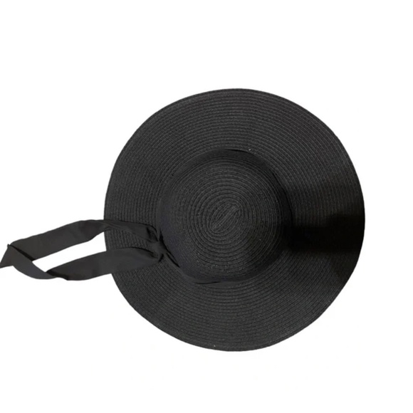 INC International Concepts Removable Tie Packable Floppy Black Hat - Picture 2 of 4